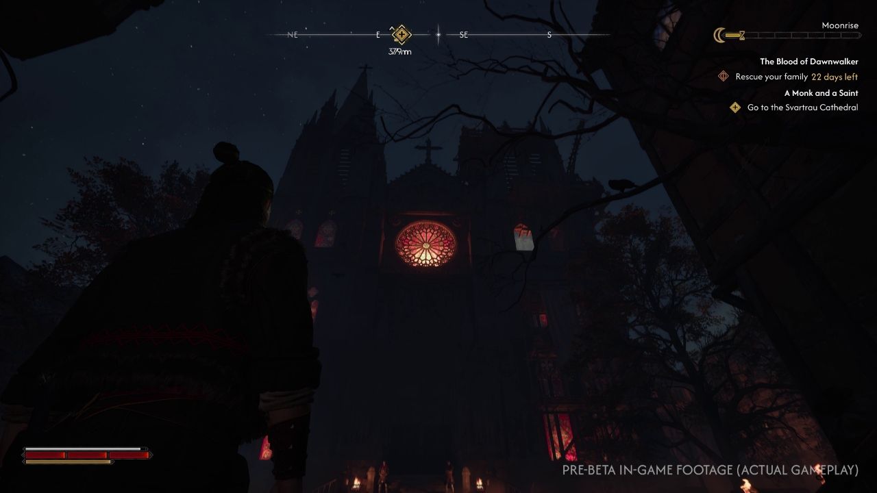 Svartrau Cathedral and surrounding Vale Sangora environment at night